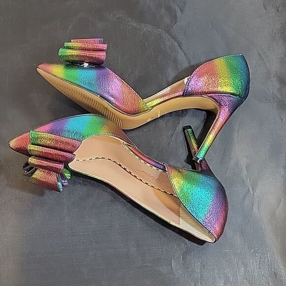 BRAND NEW BETSEY JOHNSON BARI RAINBOW D'ORSAY BOWKNOT HEEL SHOES - Picture 9 of 14